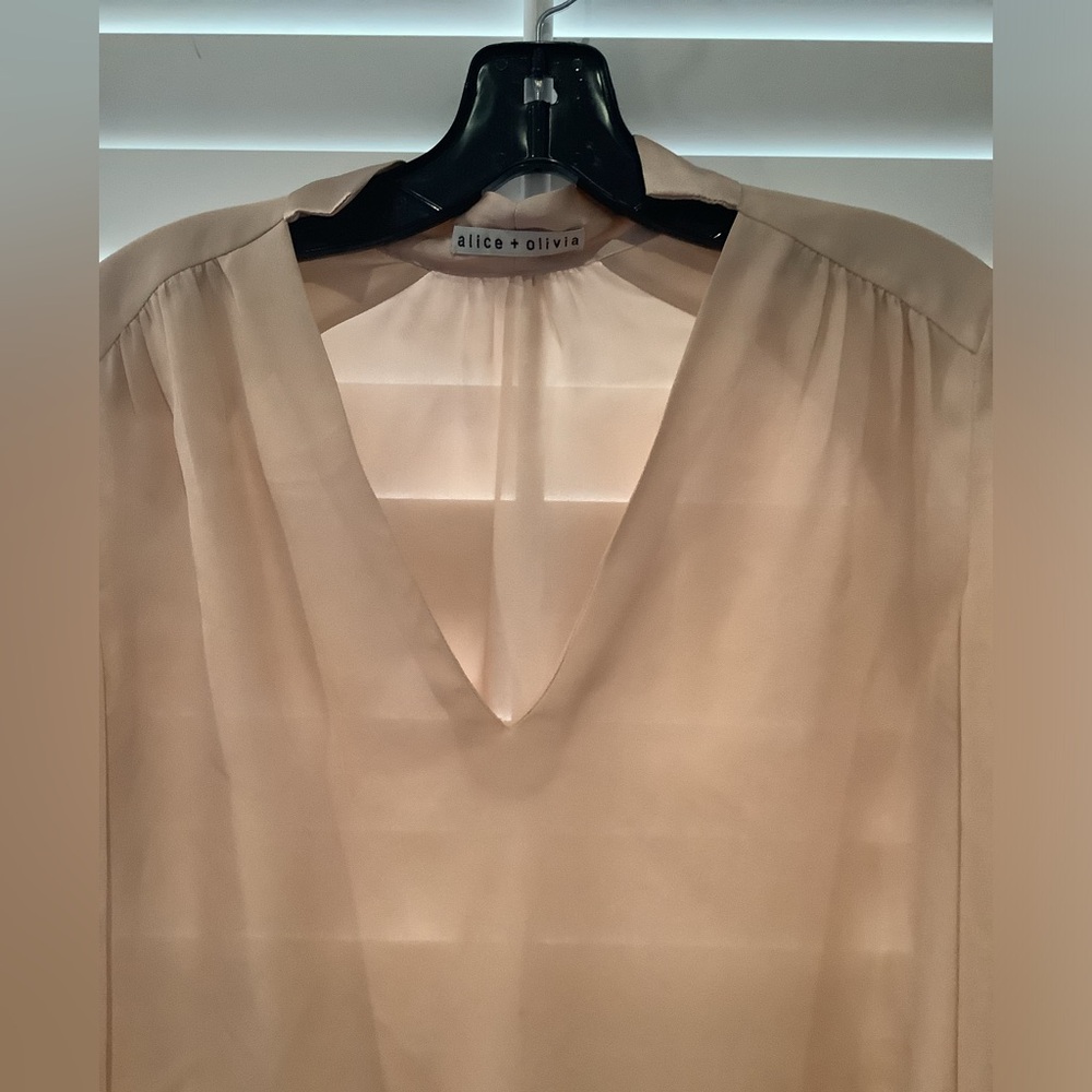 Alice + Olivia Cream sheer blouse